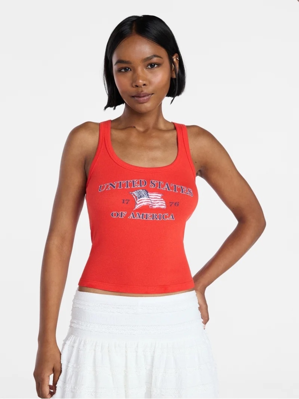 No Boundaries Women's Americana Graphic Tank Top NWT